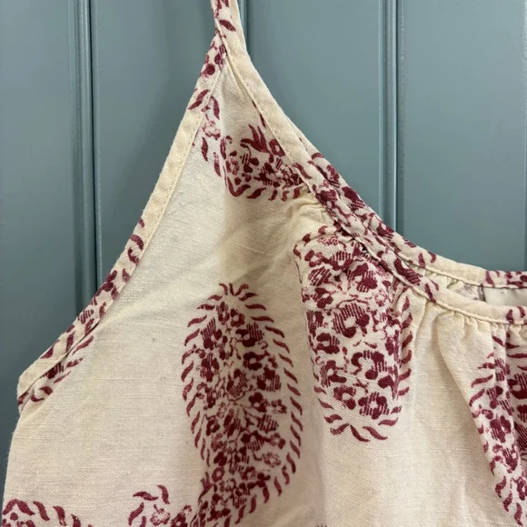 Ann Taylor LOFT Paisley Tank Top M Beige Burgundy - Picture 2 of 5